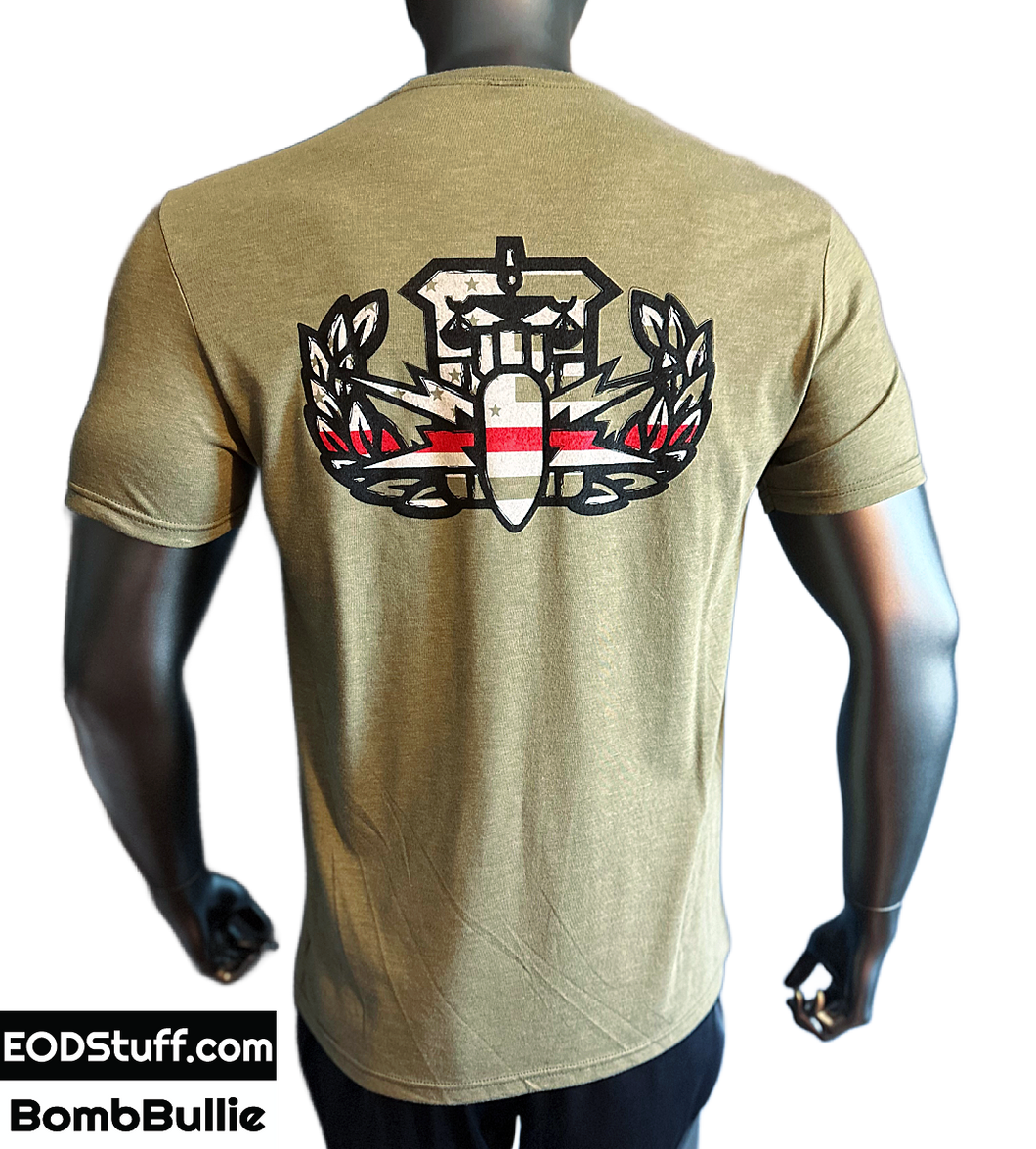 Molotov Skeebb™ and HDT Thin Red Line Flag Badge Military Green Triblend Shirt