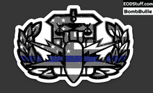 HDT Thin Blue Line Flag Badge Sticker