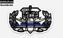 HDT Thin Blue Line Flag Badge Sticker