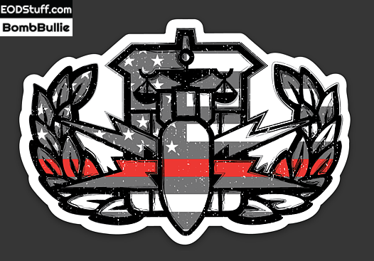 HDT Thin Red Line Flag Badge Sticker