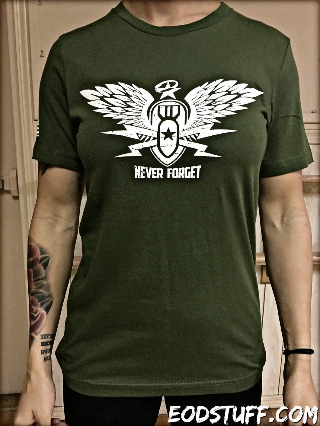 Never Forget EOD Unisex T-Shirt - Black or OD Green EOD Tee – BombBullie